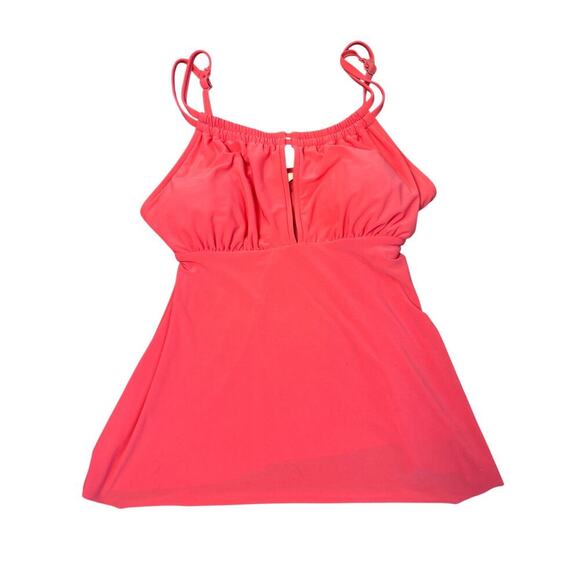 Magic Suit by Miraclesuit tankini top split chest babydoll coral color SZ 8 - Picture 2 of 8